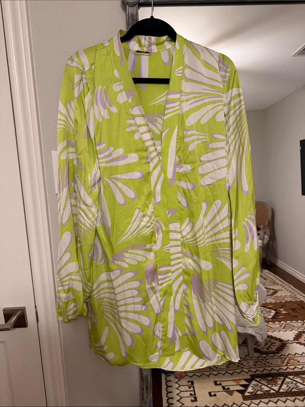 Alexis Bright Lime Green Abstract Print Dress